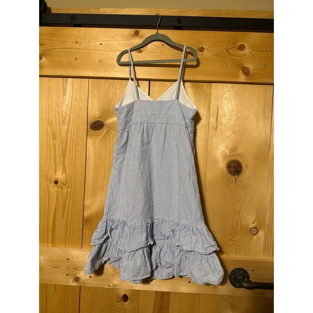 Ralph Lauren Blue White Striped Girl’s Sun Dress Size 14